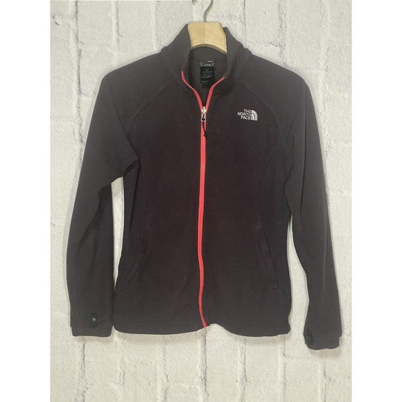 The North Face Purple Fleece‎ Zipper Jacket Womens Size S Contrasting Red Zipper - Picture 1 of 12